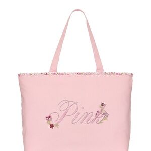 NWT VIctoria Secret SOLD OUT Pink Floral Embroidered Tote Bag